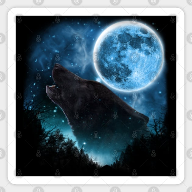 Black Wolfs Skylight Sticker by Ratherkool